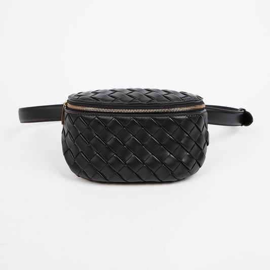 BOTTEGA VENETA レザー ミニ パッド ベルトバッグ ブラック 157315481 [P]