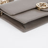 GUCCI Interlocking GG Chain Wallet Crossbody Tasche Grau 157315488 [P]