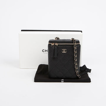 CHANEL Klassische Caviar Vanity Mini Crossbody Tasche Schwarz 157366087