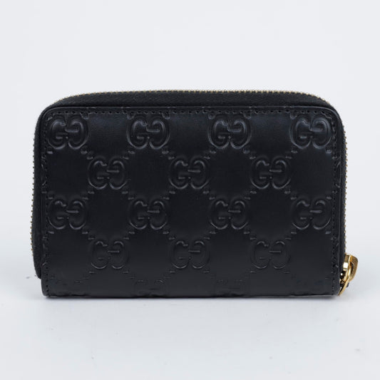 Gucci Leather Card Wallet Black 157363844 [P]