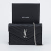 SAINT LAURENT Envelope Grande de Poudre Kettenriemen Geldbörse Schwarz Silber 157364876 [P]