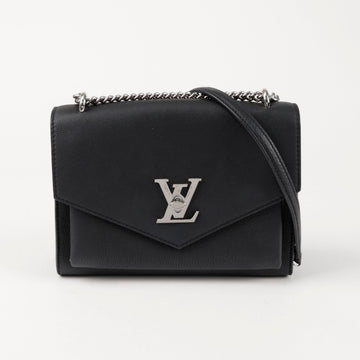 Louis Vuitton Leather Mylockme Chain Shoulder Crossbody Bag Black 157228864