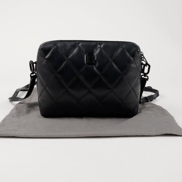 BALENCIAGA Klein Leder Quilted Kamera Crossbody Tasche Schwarz 157299283