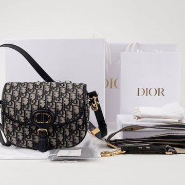 DIOR Mediu Omblique Jacquard Schulter Crossbody Tasche Blau 157312222