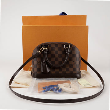 Louis Vuitton Alma BB Damier Ébène Canvas Top Handle Shoulder Bag 157363867