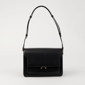 Marni Trunk Medium Calfskin Shoulder Bag Black 157389057