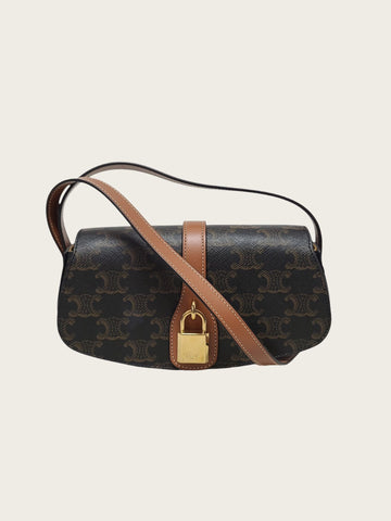 CELINE トリオペ キャンバス タブ ストラップ クラッチ ショルダーバッグ 157550814