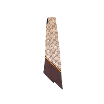 GUCCI GG-Logo Druck Pferdebit Hals Schleife Seiden Schal 663719 157551039