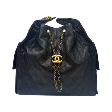 CHANEL Caviar 25 Medium Chain Schultertasche Schwarz AS5311 157551484