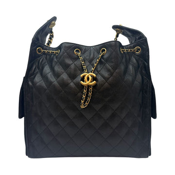 CHANEL キャビア 25ミディアム チェーン ショルダー バッグ ブラック AS5311 157552575