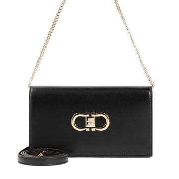 Salvatore Ferragamo Double Gancini Mini Chain/Crossbody Bag Black 21-8357 0771676 72772446 [P]