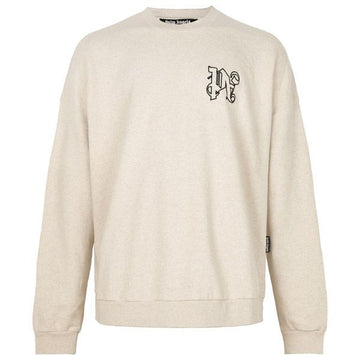 Palm Angels Beige Monogram Linen Sweatshirt PMBA074E23FLE0026110 91397245