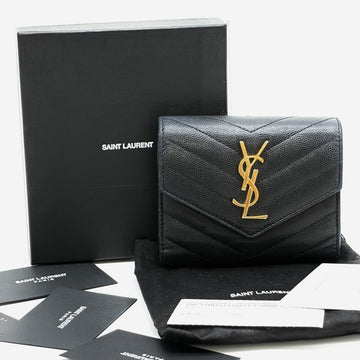 Saint Laurent Matelassé Compact Wallet Black (403943) 157562119