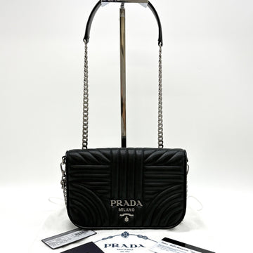 Prada Diagram Chain Crossbody Bag Black (1BP013) 157572776
