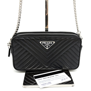 PRADA Diagramm Ketten Crossbody Tasche Schwarz (1DH010) 157572918