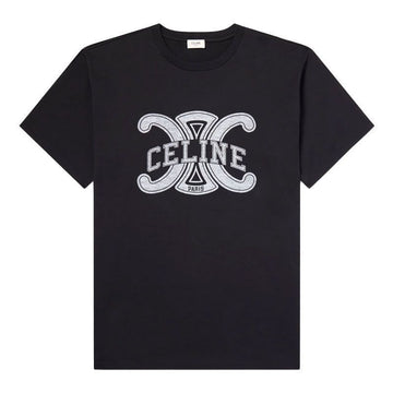 Celine Men's Loose T-shirt Cotton Jersey Black Off White 671Q 38AW 156558884 [P]