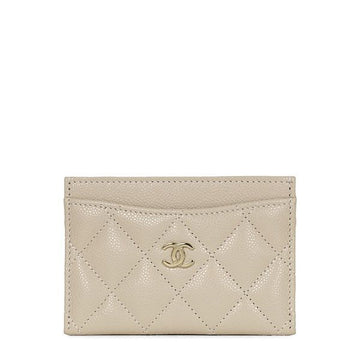 CHANEL Beige Gold Classic Caviar Flat Cardholder AP0213 B10583 NADOH 149073600 [P]
