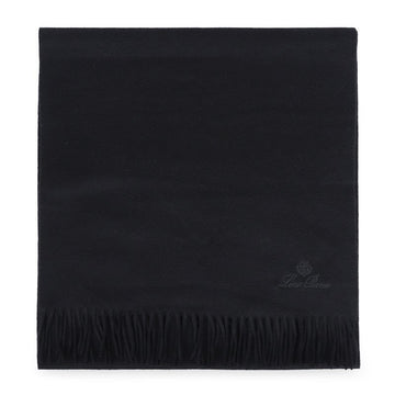 LORO PIANA Damen Grande Unita Kaschmir Fransen Schal Muffler (Schwarz) FAO3766 8000 155990124