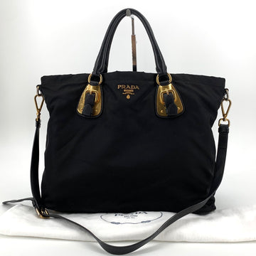 PRADA ナイロンゴールドロゴトートバッグショルダーバッグ 157591190