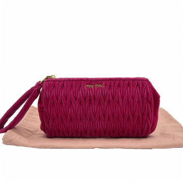 MIU MIU Clutch Tasche mit Samtstreifen in Pink 5NE455 154386782