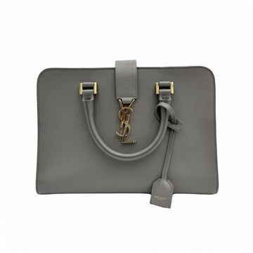 SAINT LAURENT グレーキャバススモールトートバッグショルダーバッグ金具472469 155460686
