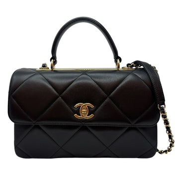CHANEL Trendy CC Medium Lambskin Flap Chain Shoulder Bag Black A69923 157593075