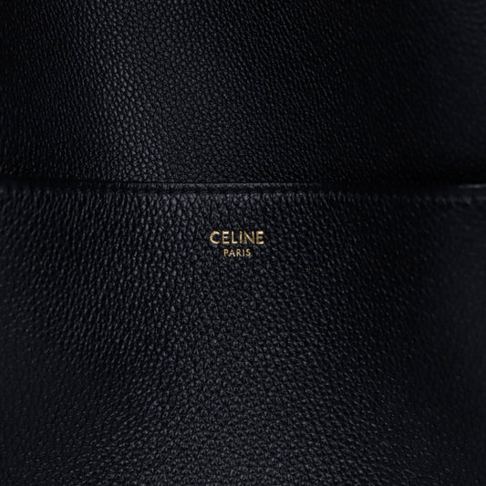 CELINE Medium Leder Bucket Schultertasche Schwarz 157201853
