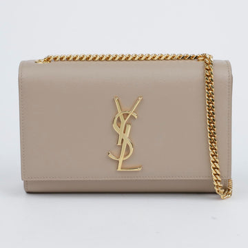 SAINT LAURENT ケイト スモール レザー チェーン ショルダーバッグ ダークベージュ 157203178