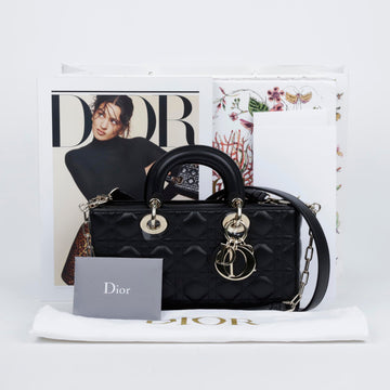 DIOR Lady Medium Cannage Lammleder Handtasche Schwarz 157228886