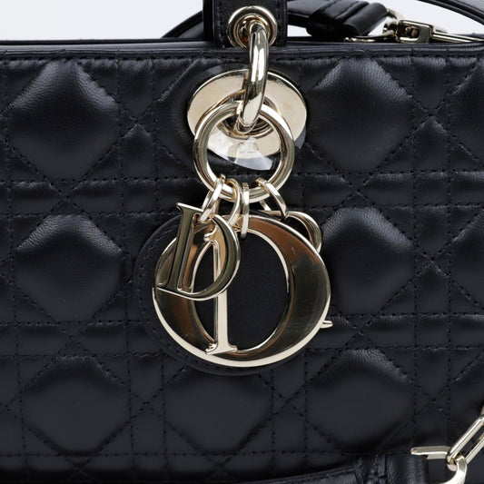 DIOR Lady Medium Cannage Lammleder Handtasche Schwarz 157228886
