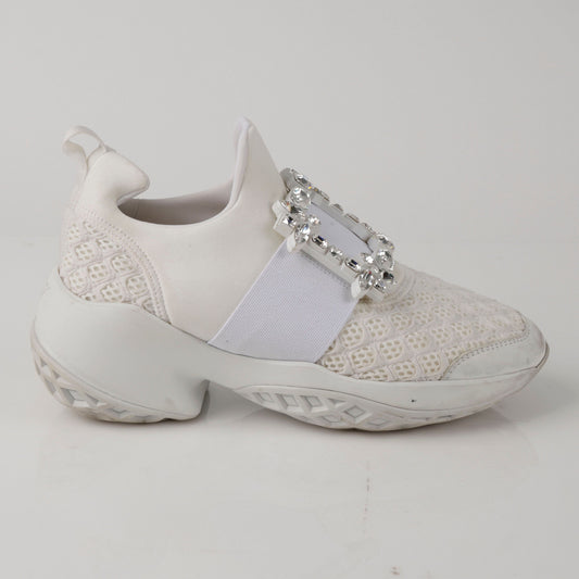 ROGER VIVIER Weiße Sneaker mit Strassschnalle 157312088