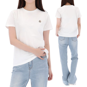 MONCLER T-Shirt mit Logo-Patch in Weiß 157600316