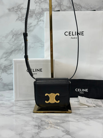 CELINE Mini Claude Umhängetasche Schwarz 10I513DPV-38NO 157604131