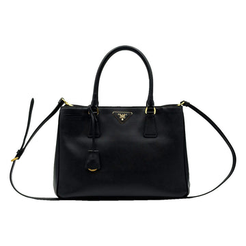 Prada Black Saffiano Lux Gold Triangle Logo 2WAY BN1874 157604553