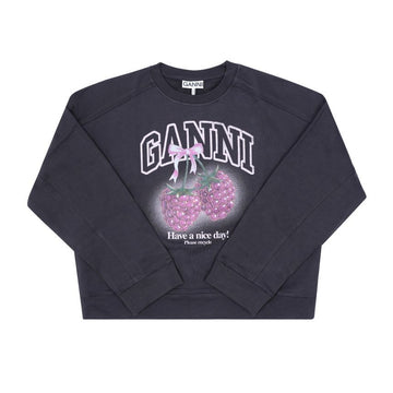 GANNI アイソリ ラズベリー ロゴ レディース スウェットシャツ 157225013 [P]