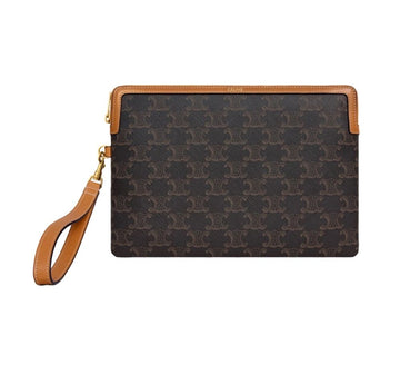 CELINE キャンバス スモール ストラップ クラッチバッグ タン 10J503I91 04LU 157632809