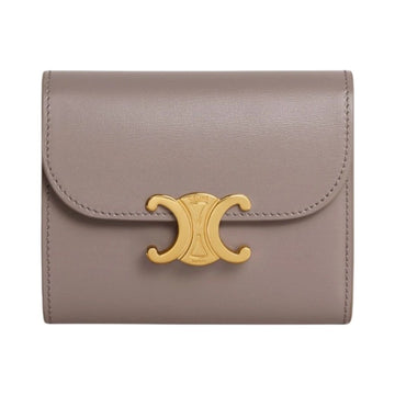 Celine Small Wallet Triomphe Shiny Calfskin Pebble 10D783DPV 10BL 157638838