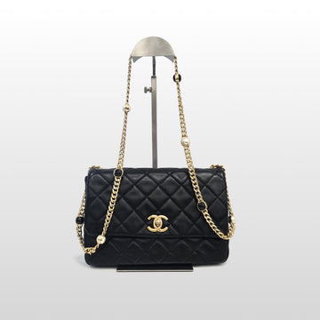CHANEL Jewel On Medium Flap Shoulder Bag Black AS3480 157640232