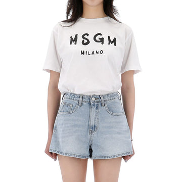 MSGM Logo T-Shirt Kurzarm Erwachsene Größe 12A 157640311