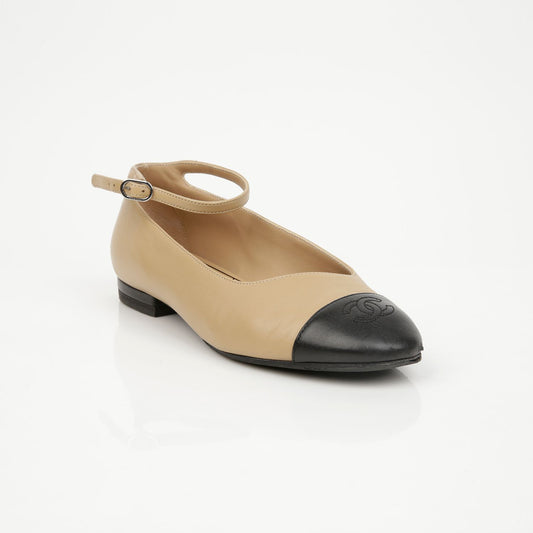 CHANEL Mary Jane Ballerinas 37.5 157314135