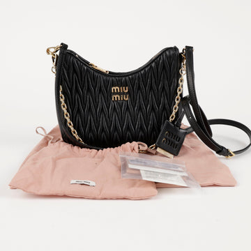 MIU MIU ナッパレザー ブラック ショルダーバッグ 157312860