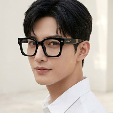 Off White Eyewear Frame OERJ07U 1000 Street Luxury Square Horn Frame Unisex 157640575