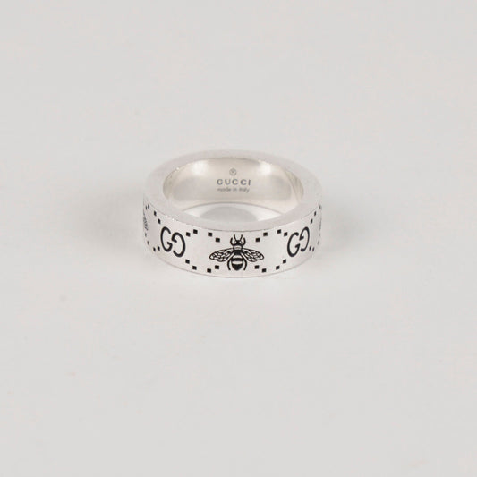 GUCCI Doppel G Ingravid Ring Silber 157315092