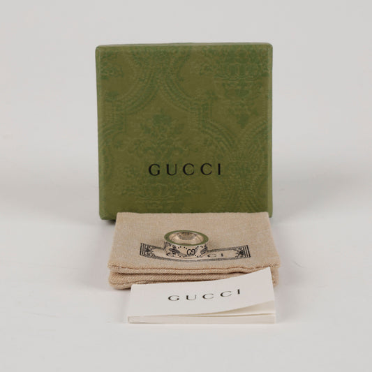 GUCCI Doppel G Ingravid Ring Silber 157315092