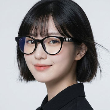 Off White Round Frame Anti-Blue Light Glasses OERJ068 1000 Daily 157640601