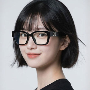 Off White Glasses Frame OERJ059 1000 Blue Light Blocking Black Square Unisex Fashion 157640606
