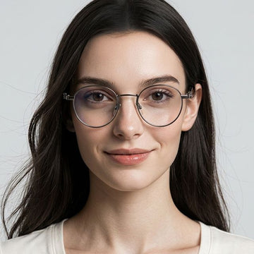 Off White Eyewear Frame OERJ045 1200 Luxury Blue Light Blocking Round Metal Frame Unisex 157640618