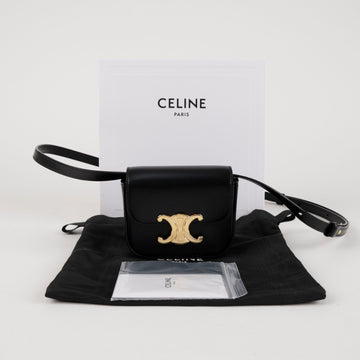 CELINE Mini Claude Shiny Calfskin Schwarz 157373136