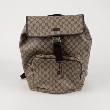 Gucci Buckle GG Canvas Large Backpack Beige Dark Brown 157521805