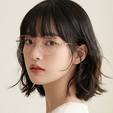 Lanvin Eyeglass Frame LNV251SA 708 Luxury Titanium Round Rose Gold Metal for Men and Women 157640670